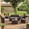 Dmora - Set salotto da esterno Venere, Salottino outdoor, Set da balcone o giardino, Composizione soggiorno per esterni, Made in Italy, Tortora