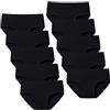 Domee Mutande Intimo Cotone Slip Ragazza Confezione da 10 Nero 9-10 Anni (Dimensione del Produttore M)