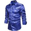 YOSUWOAI Camicia da discoteca da uomo con paillettes, per feste a tema, anni '70, hippie, festival, costume con paillettes scintillanti, vestito da discoteca