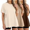 Xuniea 3 Maglie Allattamento maternità Oversize | Maglie Post Parto Cerniera Nascosta, T-shirt Manica Corta, Allattamento Facile, Abiti Quotidiani, Per Mamma Dopo Parto