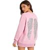 YOSUWOAI Felpa girocollo da donna con ali d'angelo, stampa carnevale, casual, casual, a maniche lunghe, per il tempo libero, per l'autunno, a maniche lunghe, comodo maglione quotidiano, O rosa., M