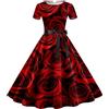 YOSUWOAI Abito da donna vintage da ballo, elegante San Valentino, a maniche corte, anni '50, da sera, da ballo, in stile retrò, per feste, da cocktail