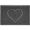 Nicoman Zerbino a forma di cuore goffrato, cattura sporco, lavabile, barriera - grigio scuro (retro in gomma impermeabile) - piccolo (60 x 40 cm)
