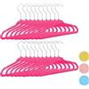 Relaxdays Set 20 grucce da bambino, in plastica, morbide stampelle per bambini, velluto HxLxP: 18 x 28 x 0,5 cm, rosa