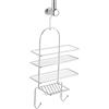 WENKO 15177100 Exclusiv portaoggetti per la doccia - scaffale per la doccia con 3 ripiani, 2 ganci, Acciaio, 25 x 54 x 10 cm, Cromo