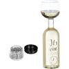 Relaxdays Bottiglia da Vino con Calice Gigante, Bicchiere in Vetro XL, Scritta Divertente, Regalo, 750 ml, Trasparente