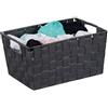 relaxdays Cestino Portaoggetti, con Manici, Contenitore per Scaffali e Armadi, Plastica, HLP 15,5 x 31 x 20,5 cm, Grigio