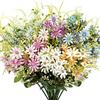 Guagb 6 fiori artificiali in finta seta, margherite, piante verdi, cespugli in plastica, decorazione per interni e esterni