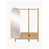 Woodman Appendiabiti in legno di quercia con specchio Entry -