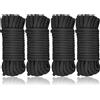 SuperLove Soft Cotton Bondage Rope Set Black 4x10m