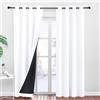 PONY DANCE Tende oscuranti 100% - Tenda 140 x 200 cm, bianco puro tessuto decorazione della finestra drappeggi termici luminosi per la casa, la camera da letto per bambini, 2 pezzi