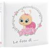 Instant Project Album Fotografico Mascagni da 100 Foto 13x19, 13x18 Bambino Bambina | Portafoto Bimbo Bimba a Tasche Vari Animali con Memo Incluse (Bianco, Lumachina)