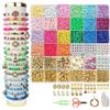 GYCAQAC Perline Braccialetti, Pietre Per Collane, Resina, Lettere, Accessori, Bigiotteria Fai Da Te Con Lettere Perle, Collana Artigianato per Bambino, Ideale Bambini E Kit Collane Fai Da Te Adulti