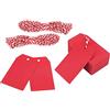 jijAcraft 100 pezzi Etichette in Carta Kraft Tag Regalo Cartoncino 7x4CM e Spago Rosso e Bianco, per Natale Compleanno Bomboniere Artigianato (Rosso)