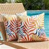 DecorMommt Federe per Cuscini Foglie Tropicali 50x50 cm Copricuscini Decorativi Foglia di Palma Rosso Poliestere Biancheria Federa per Cuscino Casa Primavera Estate Decorazione Set di 2