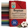 Buymax Lenzuolo con Angoli Stretch Matrimoniale King Size 180x200-200x220 cm per Letti ad Acqua e Boxspring in 98% Cotone Jersey - Colore Rosso, per Materassi fino a 35 cm di Altezza