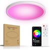 SKUTZTEK Plafoniera LED Soffitto 34W, Dimmerabile Lampadario RGB Rotonda 2700K-6500K, Lampada Compatibile con Alexa, Controllo APP, Telecomando per Camera da letto,Soggiorno, Sala giochi