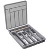 Lifewit Portaposate con Coperchio, Contenitore Porta Posate da Cassetto per Cucina, Organizer in Plastica per Cassetto per Cucchiai, Forchette, Coltelli, 7 Scomparti, Grigio
