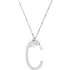 Beloved Collana con ciondolo da donna in acciaio con iniziale - pendente lettera Maxi - collana con catenina regolabile - Colore Silver o Gold (Colore Silver LETTERA C)