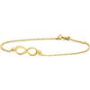 OROVI Bracciale Donna Oro Giallo 9KT Bracciale Infinity 18 cm, Made in Italy, gioiello anallergico confezionato in un elegante astuccio portagioie