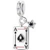 QIKAOLA Ciondoli in argento sterling S925 Serie di carte dei tarocchi Charms per bracciali e collane europee per donne