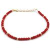 Damiano Argenti Bracciale in Argento Placcato Oro con Palline di Corallo Rosso Argento