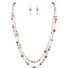 EVER FAITH Collana lunga a 2 strati di perle da donna, boho filo di perle marroni, colletto dichiarato, alla moda, alla moda, per la spiaggia, la piscina, le feste