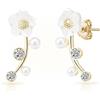 Philip Jones Orecchini Daisy Climber Placcati in Oro Creati con Cristalli Zircondia®