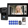 QttyElok Kit Sistema di Videocitofono WiFi Smart a 2 Fili per la Casa, Schermo Touch 7 Pollici con Telecamera Esterno 1080P HD, Audio Bidirezionale, Sblocco Remoto da APP Tuya/Scheda RFID
