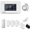 HUXGO® HXA006 Allarme casa senza fili WiFi + GSM 4G con Sirena | Kit allarme con 1x rilevatore di movimento, 3x sensori per porte e finestre, telecomando |TUYA Smartlife App