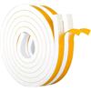 GUKOY Nastro sigillante autoadesivo, per porte e finestre, colore bianco, 12 mm (larghezza) x 12 mm (profondità)/4 m