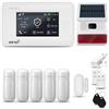 HUXGO® HXA006 Sistema di allarme casa senza fili con radio Sirena solare WiFi + GSM 4G | Impianto allarme casa kit con 1x sensori di allarme per finestre/portes, 5x rilevatori di movimento