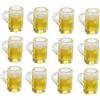 Cawhui 12 bicchieri da birra, modello di tazza per casa delle bambole in miniatura, accessori per casa delle bambole con birra dall'aspetto realistico, pratici accessori decorativi per feste