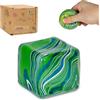 Graphinza Squeeze Toys - Soft Stress Relief Toys 1.4in Cube for Autism Relief, Balls for Adults and Children, Classroom Prizes - Durable Design, Not Easy to Fall Off (green)