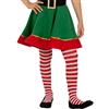 Funidelia | Collant Elfo a righe rosse e bianche per ragazza Elfo di Natale - Accessori per bambini, costumi e oggetti di scena per Halloween, carnevale e feste - Rosso