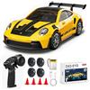 ARRIS Auto RC Drift Scala 1/43, Mini Modello 911 Telecomandato 2.4GHz 4WD in Lega con Giroscopio per Adulti (Giallo)