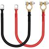 HENGBIRD Cavi Batteria Auto 4 AWG 30 cm 2 Pezzi, Cavo Batteria Auto Rosso Nero, Cavi per Batteria Auto in Rame Senza Ossigeno con Capicorda M10, Cavi Auto Batteria per Auto Camper Barca