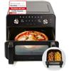 Panasonic NF-BC1000KXE Friggitrice ad Aria Flex con Finestra di Visualizzazione, XL Cestello Flessibile, Separatore Rimovibile, 9,6L, 30°-230°C, Vapore Delicato, 8 Preselezioni, Pulizia Facile, Nero