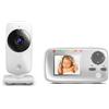 Motorola Nursery MBP 482 video baby monitor / telecamera di monitoraggio per bambini con zoom / display a colori da 2,4 pollici / visione notturna a infrarossi e portata di 300 metri, bianco