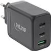 InLine USB PD Netzteil - GaN Ladegerät - 3-Port - Dual USB-C + USB-A - 65W (31506F)