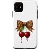 Cherry Leopard Bow Coquette Retro Aesthe Custodia per iPhone 11 Cherry Leopard Bow Coquette Carino Cherry Estetica