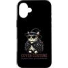 Coven Couture Witchy Halloween Fashion G Custodia per iPhone 16 Plus Cappello da strega gatto con occhiali da sole e piume, scialle elegante
