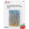 Dritz Quilting-Spilli con Testa di Vetro di Cristallo 22, 100 Pezzi