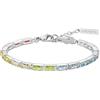 Lacoste Braccialetto da Donna Collezione DUCHESS in Acciaio Inossidabile con Cristalli Trasparenti, Arcobaleno o Verdi
