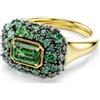 Swarovski Sublima Anello da cocktail, taglio ottagonale, verde, finitura in oro 18 carati