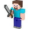 Mattel Minecraft - Personaggio Steve Action con 1 Pezzo per Costruire un Portale e Accessorio, Giocattolo per Bambini 6+ Anni, HFC27