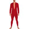 YOSUWOAI Pigiama da uomo intero Onesie in tessuto elasticizzato, a manica lunga, morbido, con chiusura a bottoni, body sexy aderente, per la casa, da allenamento, intimo sportivo, a vestibilità slim