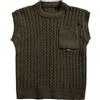 YOSUWOAI Maglione da uomo, in tinta unita, girocollo, senza maniche, con tasca sul petto, motivo a treccia, slim fit, maglia grossa, gilet invernale per attività all'aperto, per il tempo libero