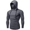 YOSUWOAI Felpa con cappuccio da uomo Ninja con cappuccio e foro per il pollice, in tinta unita, casual, con maschera, antivento, per attività all'aria aperta, corsa, sport, fitness, biker