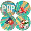 Saturnia - Set 4 Piatti Pizza Pop in Porcellana Decorata Ø 31 cm - Lavabili in Lavastoviglie, Design Multicolore con Decori Diversi